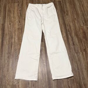 Judy Blue Wide Leg Jeans Women's 16W White Braided Belt High Rise Denim